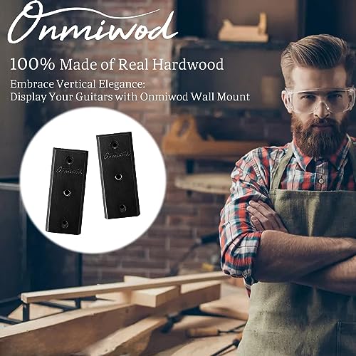 Onmiwod Guitar Wall Mount 2 Pack Real Hardwood Guitar Hanger UShaped Guitar Wall Hanger Mount Guitar Holder Hook Stand for Acoustic Electric Guitar Banjo Bass Gift for Guitar Player Men Boy - Image 3