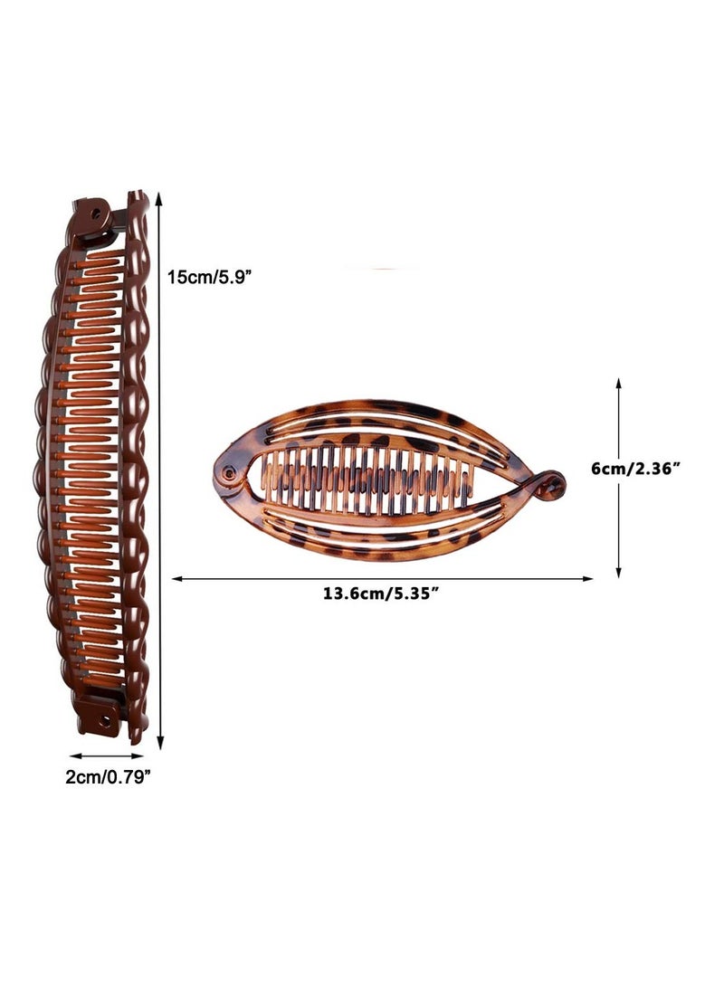 Goolsky 4 قطع مشابك شعر كلاسيكية أدوات لتصفيف الشعر المجعد السميك مجموعة مشابك موز مزدوجة للنساء والفتيات - Image 2