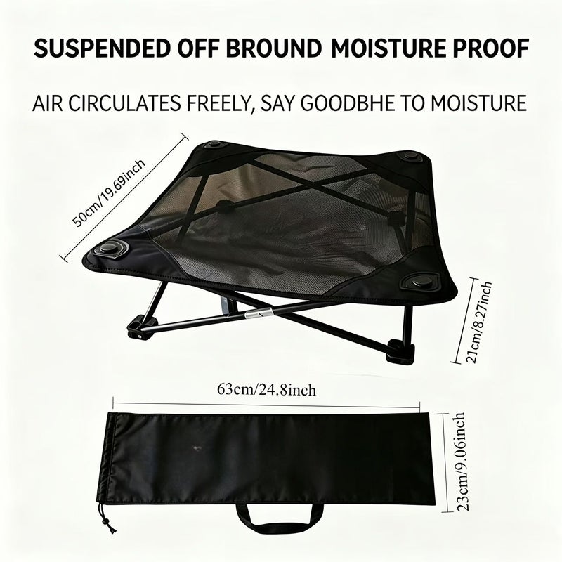 Black Elevated Folding Pet Bed Portable For Indoor Outdoor Camping Beach Travel Foldable Dog Cot Moisture Proof For Cats And Dogs - Image 3