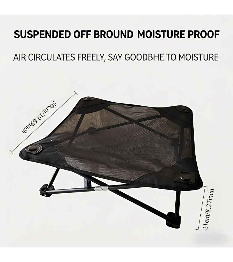 Black Elevated Folding Pet Bed Portable For Indoor Outdoor Camping Beach Travel Foldable Dog Cot Moisture Proof For Cats And Dogs - Image 4