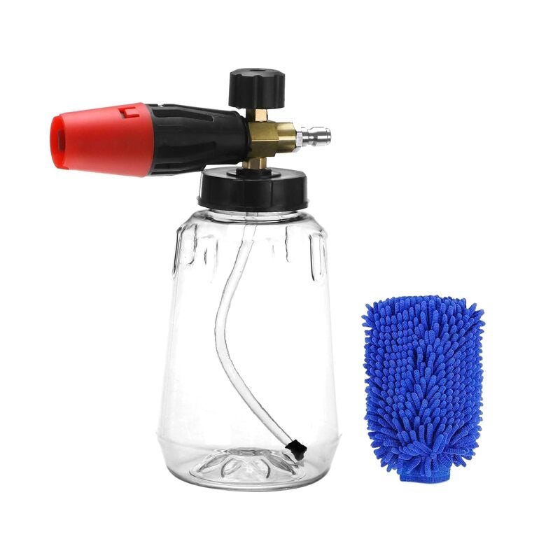 LAMAY Snow Foam Cannon for Pressure Washer Big Mouth Power Washer Soap Foam Cannons with 1/4 Inch Quick Connector Adjustable Nozzle Car Wash Foam Blaster,4000PSI,1L - Image 1