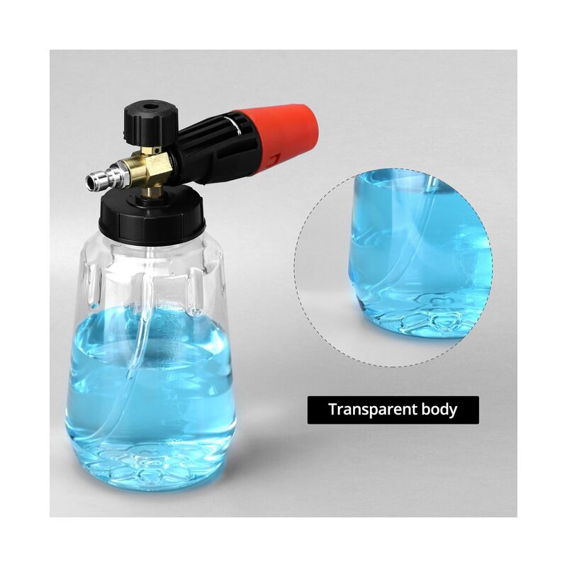 LAMAY Snow Foam Cannon for Pressure Washer Big Mouth Power Washer Soap Foam Cannons with 1/4 Inch Quick Connector Adjustable Nozzle Car Wash Foam Blaster,4000PSI,1L - Image 4