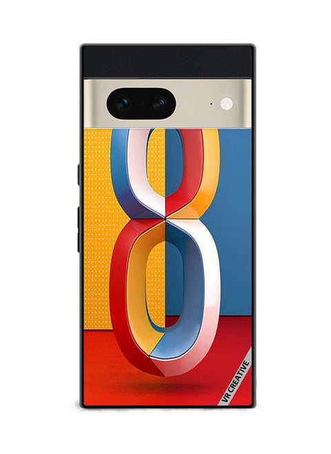 Protective Case Cover For Google Pixel 7 Number 8 Design Multicolour