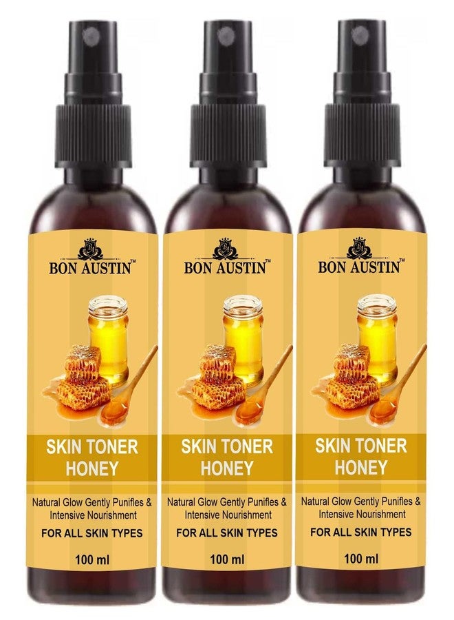 Bon Austin Honey Face Toner for Radiant Glow Skin Toner with Vitamin C/Pore Tightening Toner for Men & Women Pack of 3 of 100 ML - Image 1