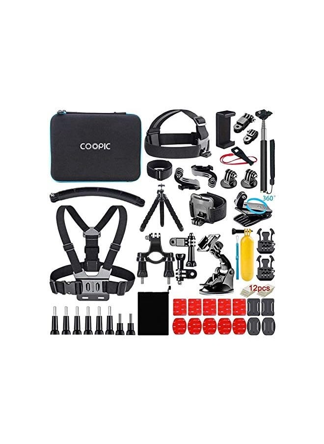 Coopic - Action Camera Accessories Kit 58 In 1 Compatible with Gopro MAX GoPro Hero 8 7 6 5 4 3+ 3 2 1 Black SJ4000/ SJ5000/ SJ6000 DJI OSMO Action DBPOWER AKASO Xiaomi Yi APEMAN WiMiUS Lightdow - Image 1