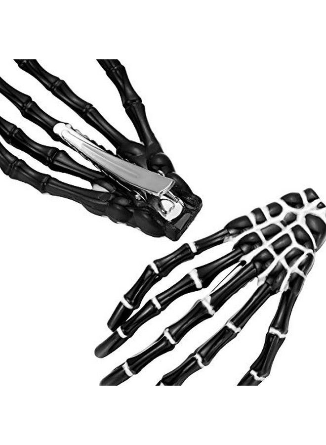 WILLBOND 6 Pieces Skeleton Hands Bone Hair Clips Claws Skull Hand Hair Clip Hairpin Zombie Punk Rock Horror Hair Clip For Women Girls Hair Accessories (Classic Color) - Image 5