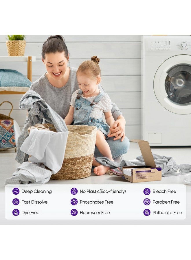Fisroa Lavender Laundry Detergent Sheets Travel Eco-friendly 300 Loads Fisroa Clothes Washing Detergent Sheets Plastic-Free Washer Strips Liquidless Laundry Strips Tablet - Image 1