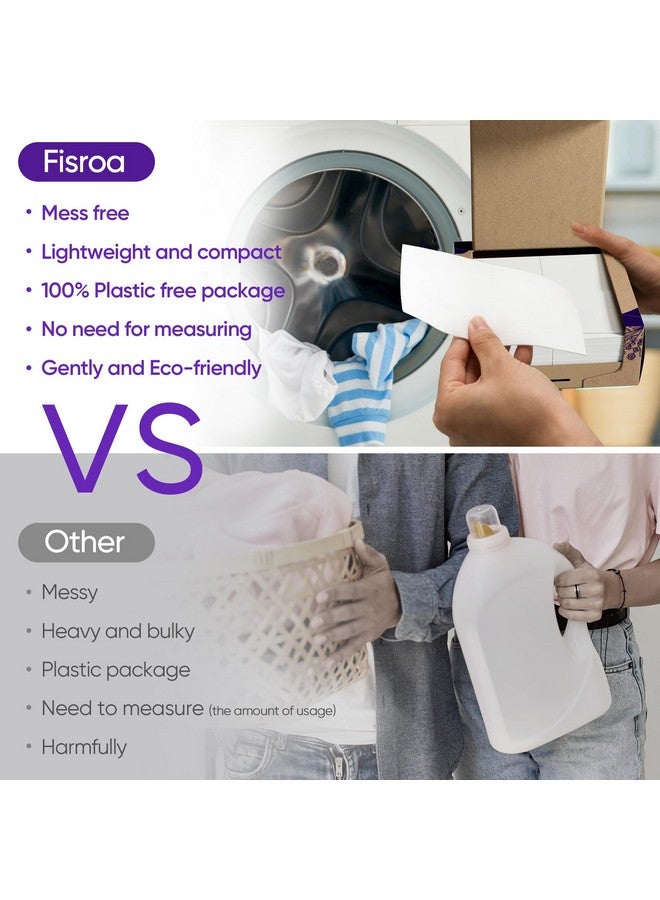 Fisroa Lavender Laundry Detergent Sheets Travel Eco-friendly 300 Loads Fisroa Clothes Washing Detergent Sheets Plastic-Free Washer Strips Liquidless Laundry Strips Tablet - Image 2