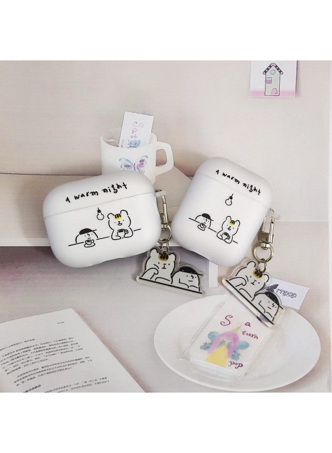 Beiyipin Cute Bear Airpods Case Compatible With Airpods 2/3/4th Gen, Coffee And Light Design Style Protective Cover For Apple Bluetooth Earphones - Image 1