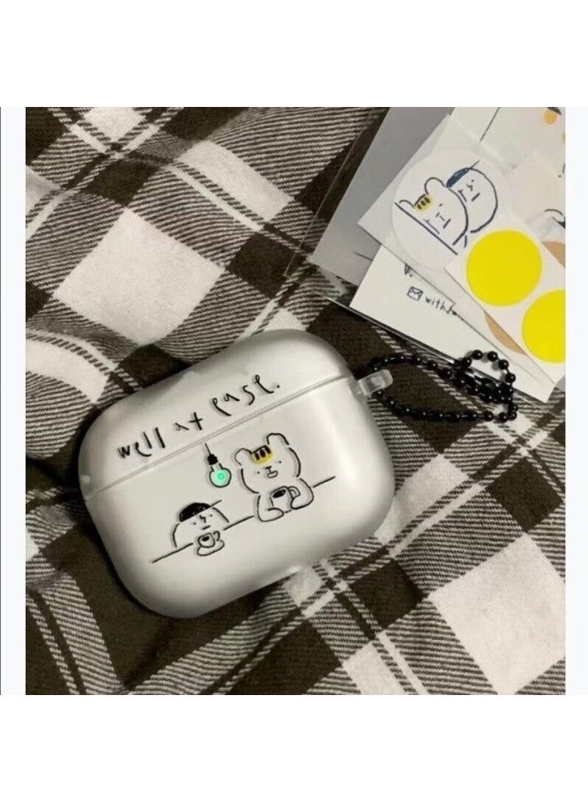 Beiyipin Cute Bear Airpods Case Compatible With Airpods 2/3/4th Gen, Coffee And Light Design Style Protective Cover For Apple Bluetooth Earphones - Image 4