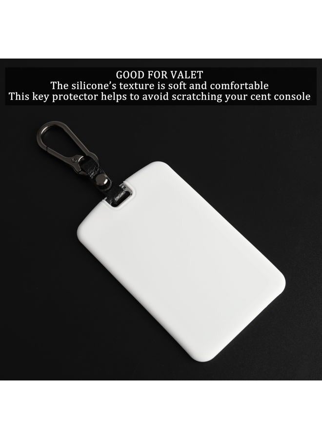 TANDRIVE 2PCS Silicone Key Card Holder Case Compatible with Tesla Model 3 Model Y Cybertruck and Rivian，Key Protector Cover Accessories Including Key Chain, Black and White - Image 3