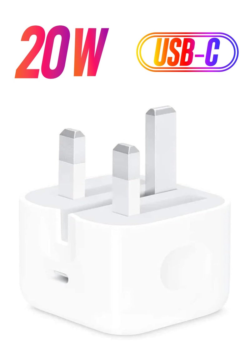 ELTRAZONE - 20W USB C PD Fast Charger, Dual Port Type-C QC3.0 Wall Adapter, compatible with iPhone 13/12/12 Mini/12 Pro/12 Pro Max,AirPods Pro (Without Cable, White) - Image 1