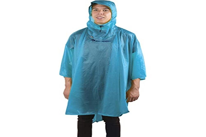 Sea to Summit Ultra-SIL Nano Poncho Raincoat and Pack Cover, Pacific Blue - Image 2