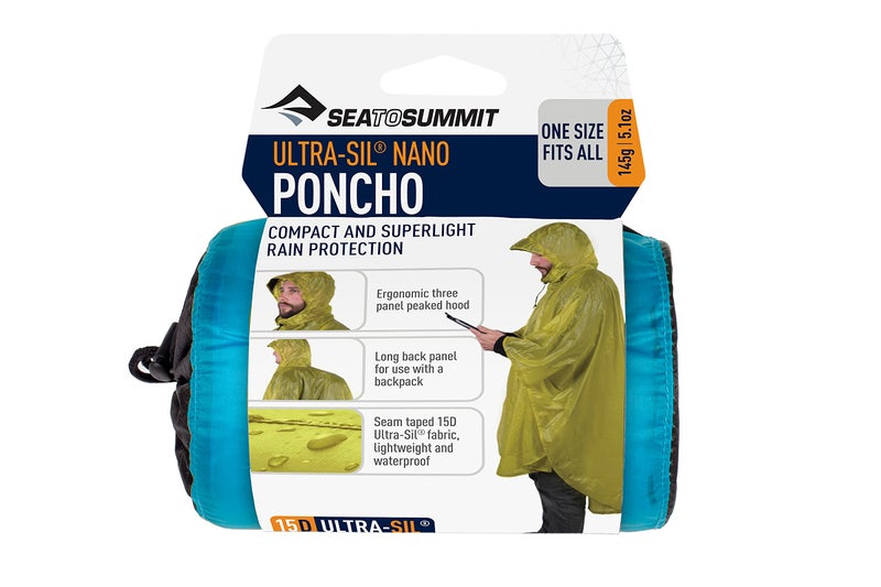 Sea to Summit Ultra-SIL Nano Poncho Raincoat and Pack Cover, Pacific Blue - Image 3