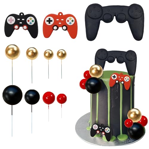 TOSPARTY Video Game Themes Cake Toppers Game Controllers Cake Decorations Gaming Party Decoration for Man Or Gaming Party Cake Decoration - Image 1