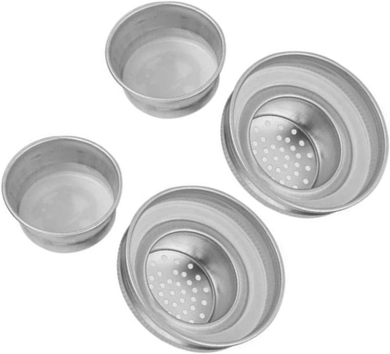 Mason Jar Shaker Lids Airtight Seal Stainless Steel 2 Pcs Salt and Pepper Shaker Caps with Nonslip Grip for Mix and Serve Drinks and Mixed Spices - Image 1