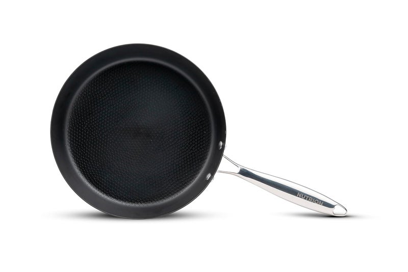 NUTRION NUTRION Chef Special Light Weight Blue Carbon Steel Frying Pan Like Cast Iron but Better Professional Cookware Induction Compatible 30 cm - Image 1