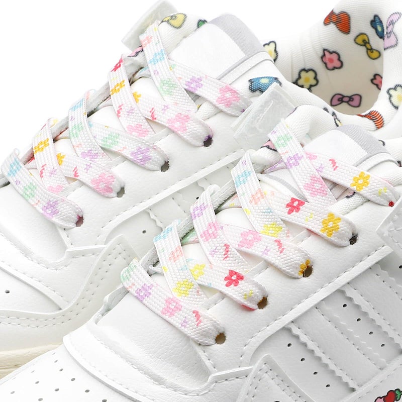 DANHUA Colored Printed Flat Shoelaces: 2 Pair Colorful Flowers Patterned Shoe Laces for Sneakers 55 inch - Image 3