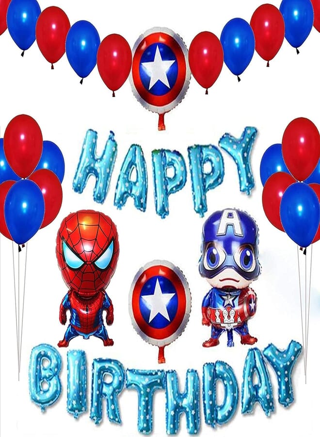 Secret Superhero Birthday Party Decorations balloons Kit,spiderman/captain Balloons Party Supplies Perfect For Your Kids Theme