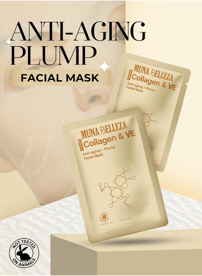 Muna Belleza Collagen & Vitamin E Mask Sheet with Centella Asiatica - Anti-Aging, Plumping, For All Skin Types, Korean Skincare, 25ml  - Image 3