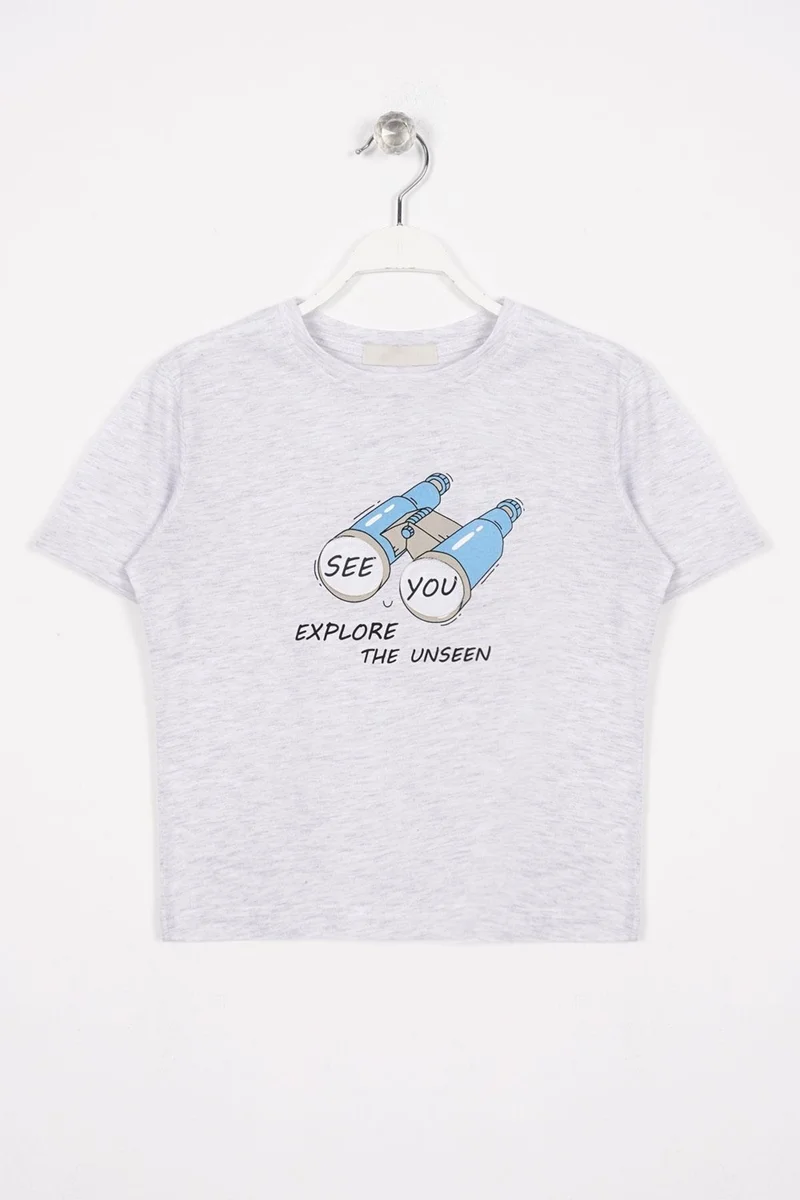 Zepkids See You Printed Stone Color Boy Tshirt