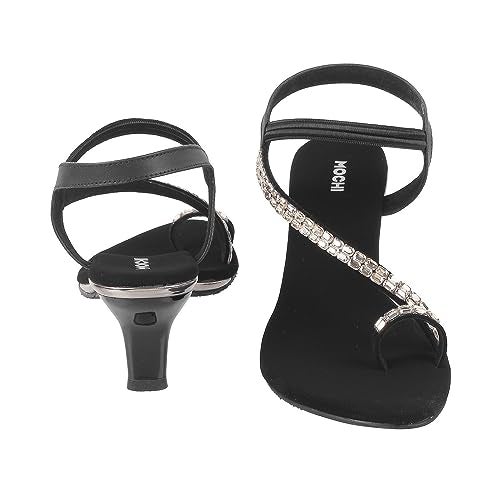 Mochi Women Black Kitten Heel Fashion Sandal UK/5 EU/38 (35-322) - Image 5