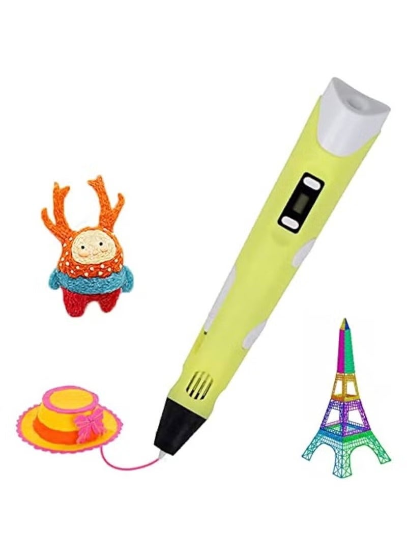 TIGER 3D Printing Pen with Display – Green Drawing Pen Kit for Kids with 3 Starter Colors of PLA Filament, Project Guide, Charger – Educational Creative 3D Art Tool with Sealed Nozzle, Adjustable Speed & Temperature – Gift for Children & Beginners - Image 3
