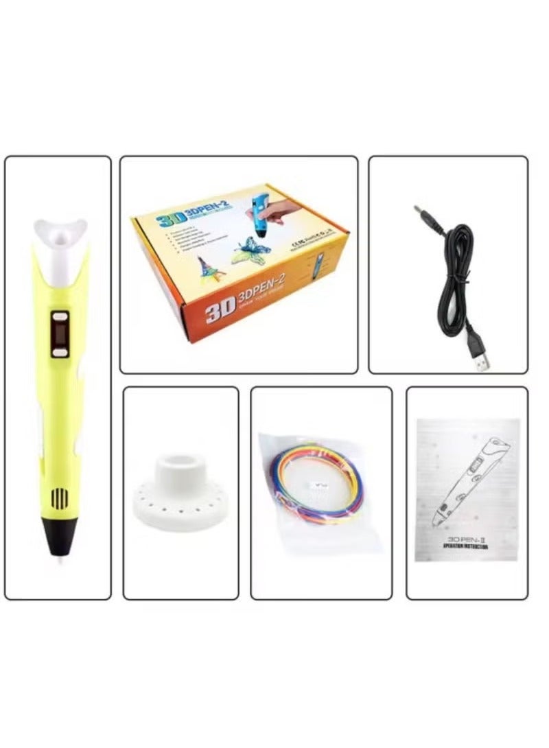 TIGER 3D Printing Pen with Display – Green Drawing Pen Kit for Kids with 3 Starter Colors of PLA Filament, Project Guide, Charger – Educational Creative 3D Art Tool with Sealed Nozzle, Adjustable Speed & Temperature – Gift for Children & Beginners - Image 4