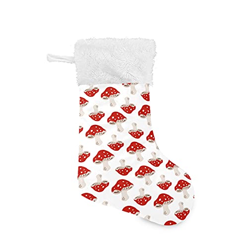 xigua Christmas Stockings Red Hat Mushroom Christmas Stockings Fireplace Hanging Stockings 177 for Family Party Xma Decorations 1pack - Image 1