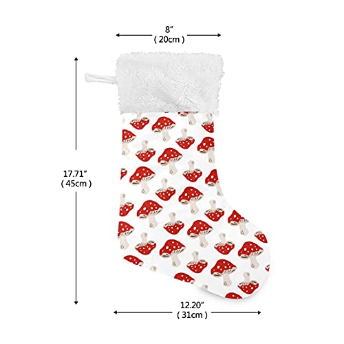 xigua Christmas Stockings Red Hat Mushroom Christmas Stockings Fireplace Hanging Stockings 177 for Family Party Xma Decorations 1pack - Image 3