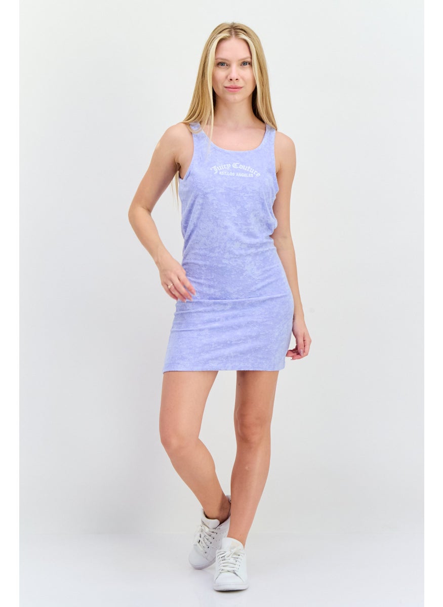 Juicy Couture Women Embroidered Logo Mini Dress, Violet  - Image 4