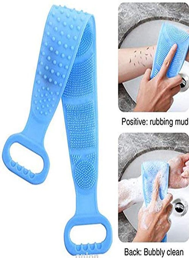 شريجي فرشاة تنظيف الجسم والظهر المصنوعة من السيليكون من شريجيه لإزالة الجلد الميت، فرشاة تنظيف مزدوجة الجوانب للاستحمام للرجال والنساء والأطفال (قد يختلف اللون: مجموعة من قطعة واحدة) - Image 5