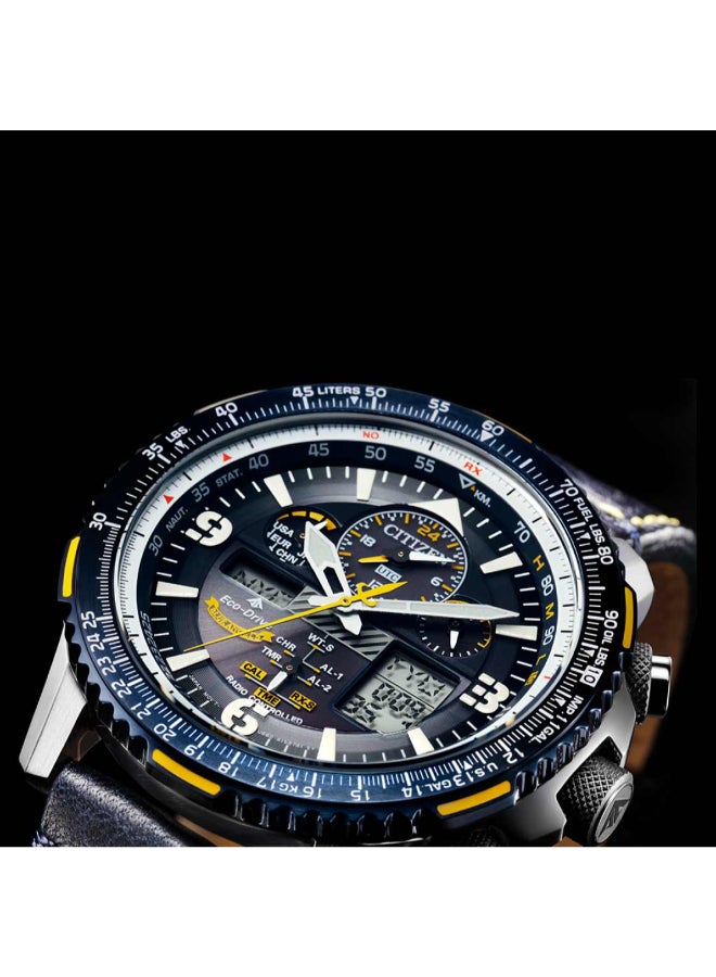 ساعة برومستر بلو آنجلز جلد العجل للرجال - - . مم