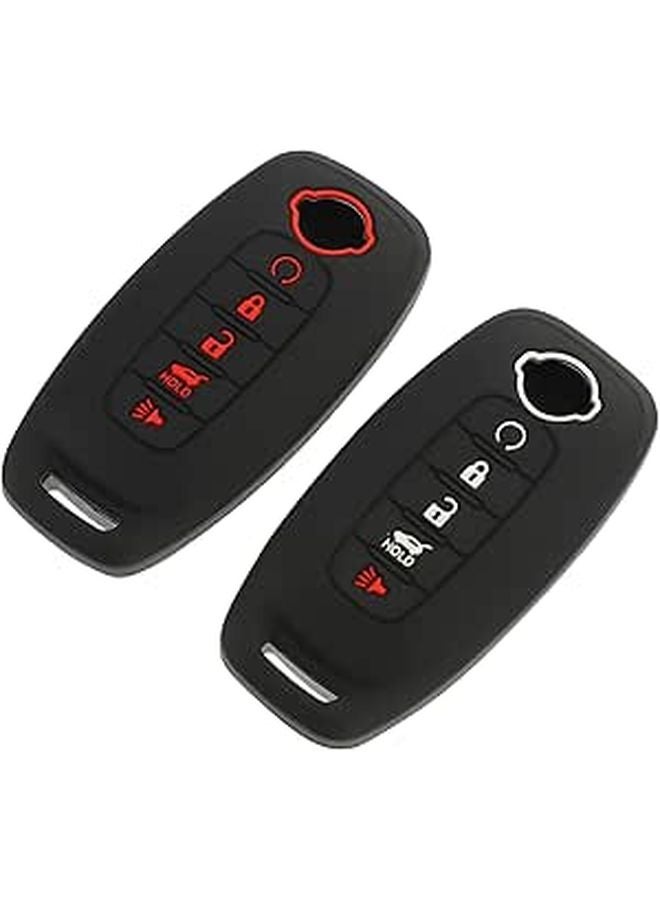 2Pcs Black Car Key Cover Protector Splashproof Prevents Scratches and Damage - Image 1