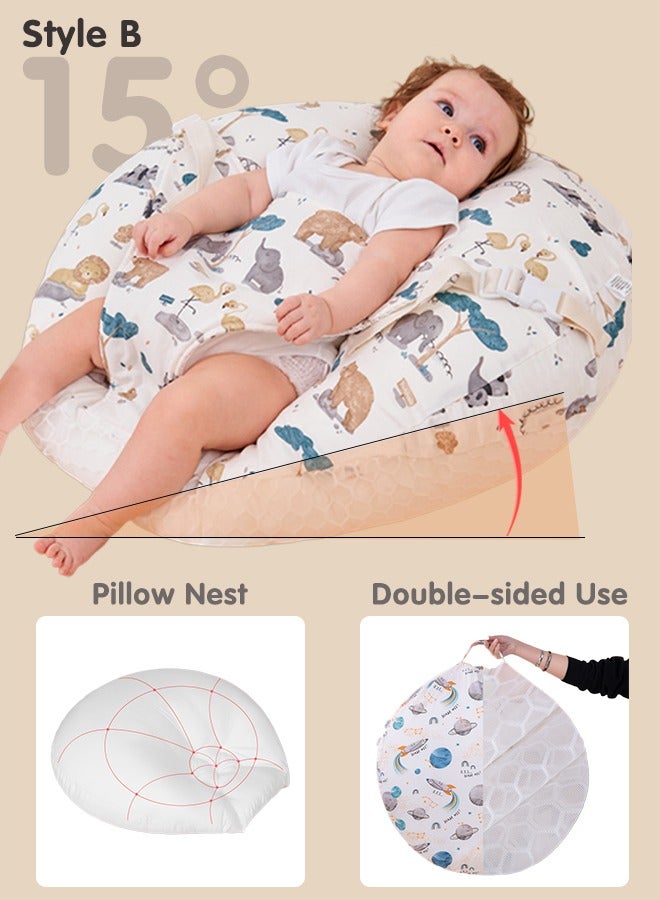 Nursing Pillows for Breastfeeding, Baby Feeding Pillow with Adjustable Seat Belt - Image 1
