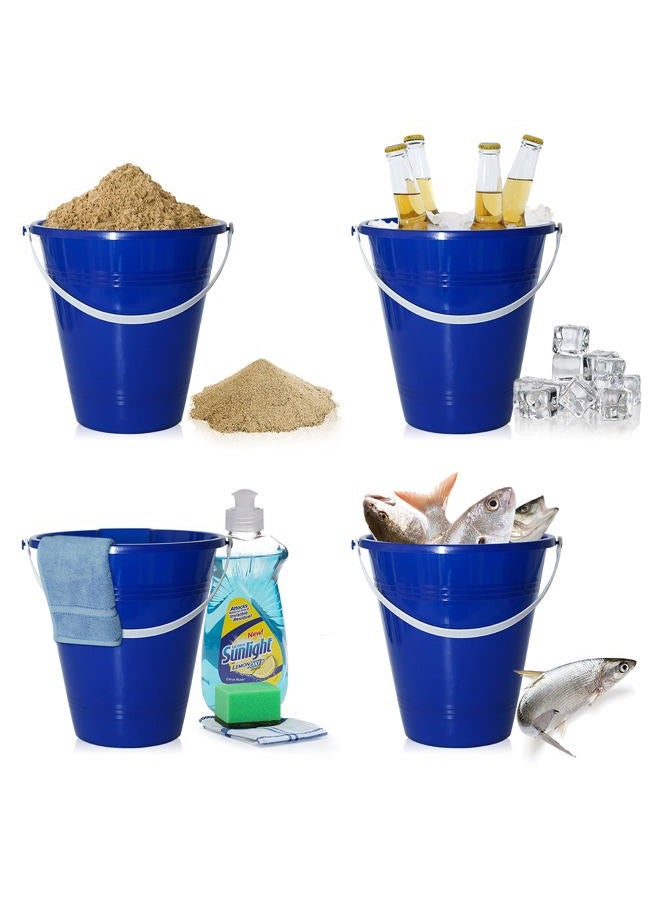 Holady Large Sand Beach Buckets Pail,Sand Bucket Water Bucket for Beach Fun Great Summer Party Accessory(4 Pack) - Image 4