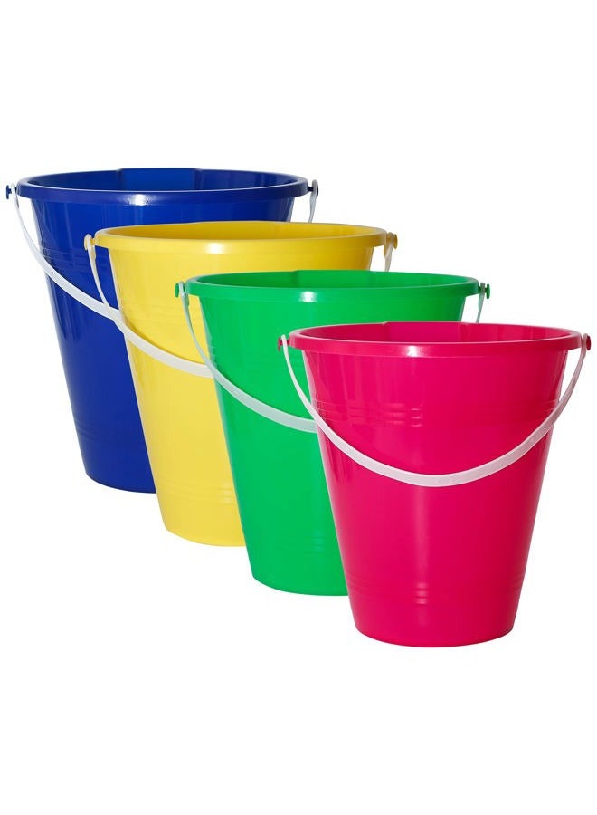 Holady Large Sand Beach Buckets Pail,Sand Bucket Water Bucket for Beach Fun Great Summer Party Accessory(4 Pack) - Image 1