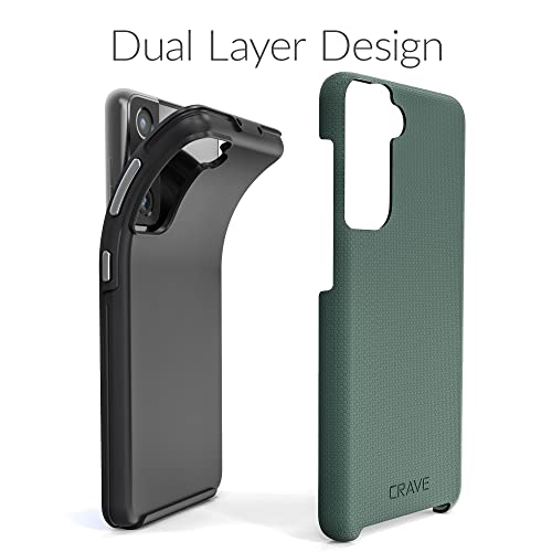 Crave Dual Guard for Galaxy S21 Case, Shockproof Protection Dual Layer Case for Samsung Galaxy S21, S21 5G (6.2 inch) - Forest Green - Image 4