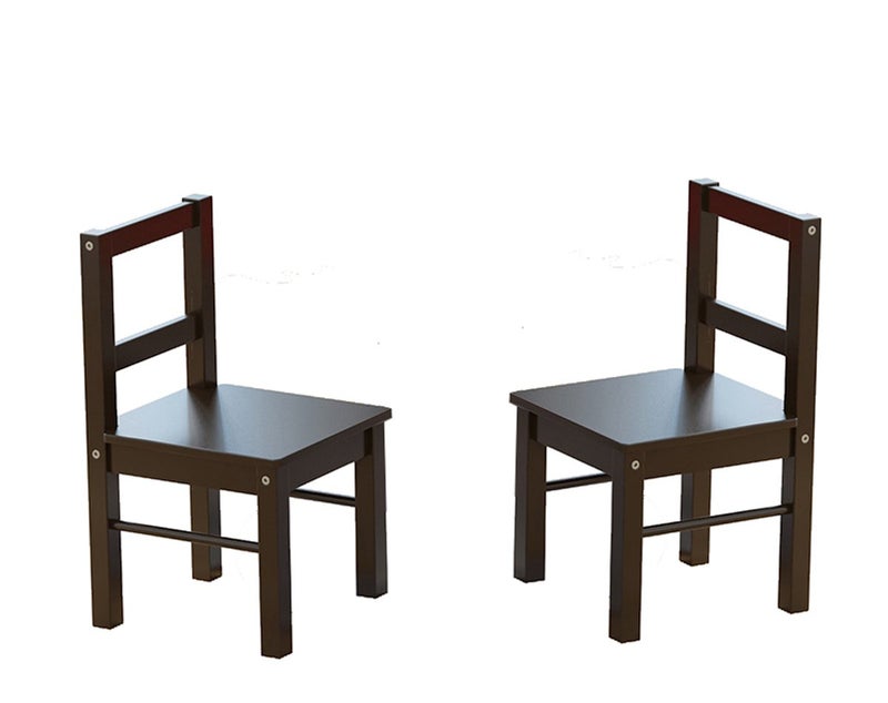UTEX Childs Wooden Chair Pair for Play or Activity Set of 2 Espresso