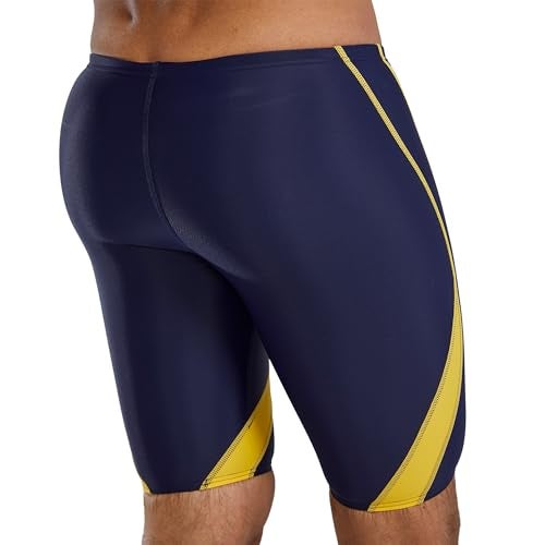 TYR Men's Standard Alliance Splice Jammer Swimsuit, Navy/Gold, 26 - Image 4