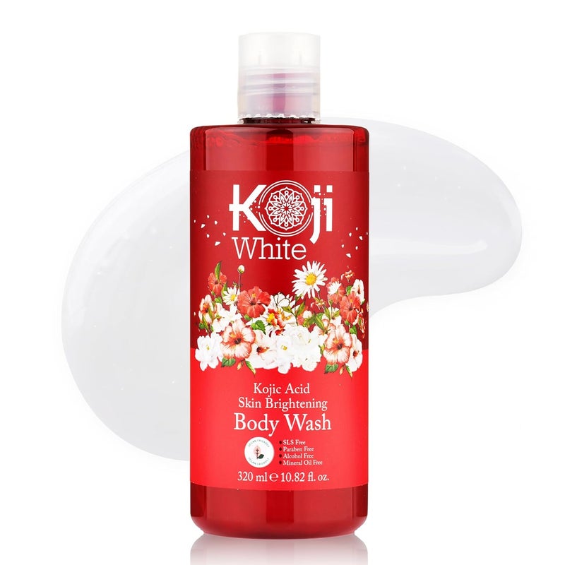 Koji White Kojic Acid Skin Brightening Body Wash  Daily Moisturizing Skin Cleanser Uneven Skin Tone with Flower Acid Extracts Hyaluronic Acid Vitamin E  B5 Vegan Body Wash 1082 Fl oz