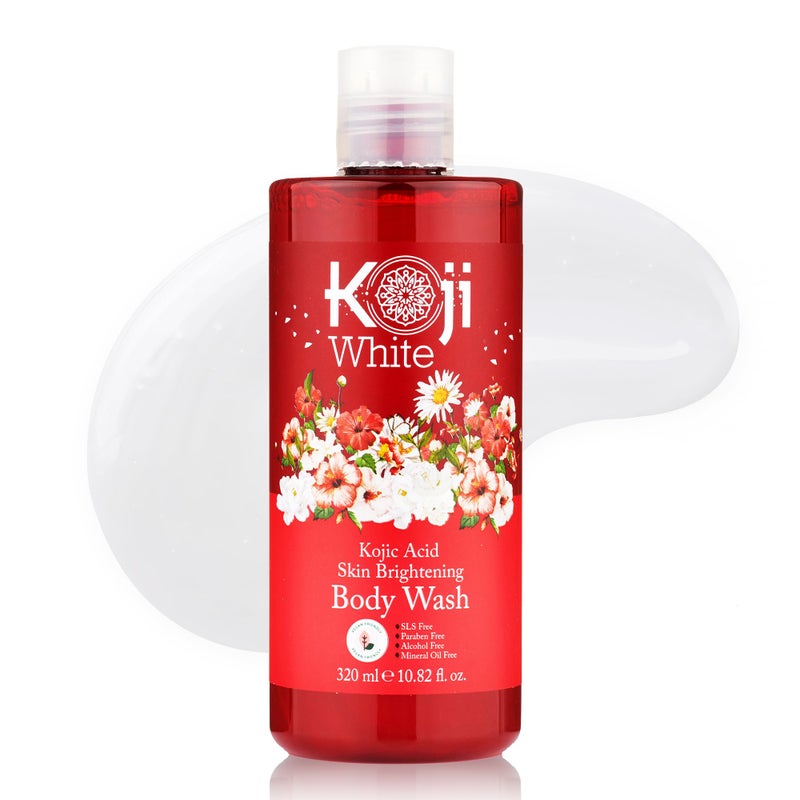 Koji White Kojic Acid Skin Brightening Body Wash Daily Moisturizing Cleanser Uneven Skin Tone with Flower Acid Extracts Hyaluronic Acid Vitamin E B5 Vegan Body Wash 1082 Fl oz - Image 3