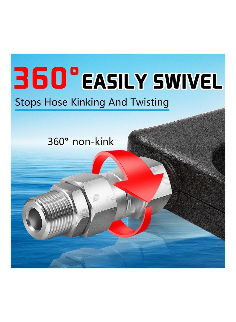 3/8 NPT Pressure Washer Swivel Fitting, Anti Twist 3/8 Male to Female Stainless Steel Connector Joint, 360 Degree Kink Free Swivel Fitting For Pressure Washer Gun, Hose(Male to Female 2Pcs) - Image 3