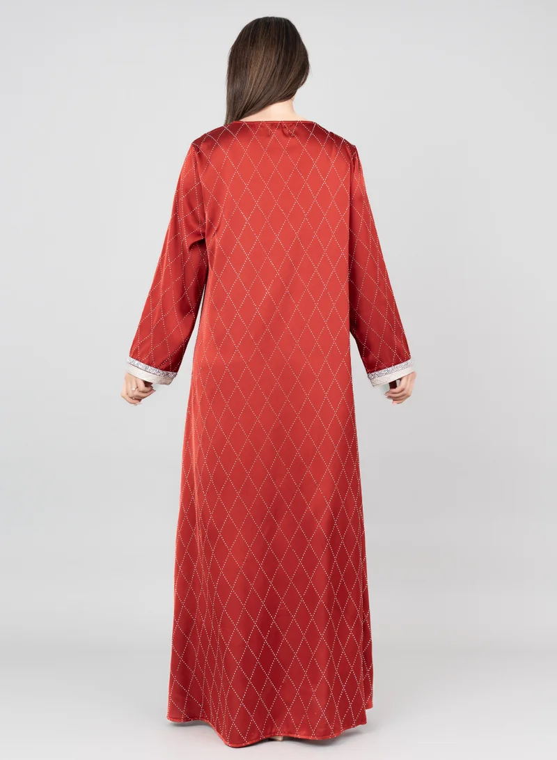 IKKXA Mystic Crystal Jalabiya IK2015 Red
