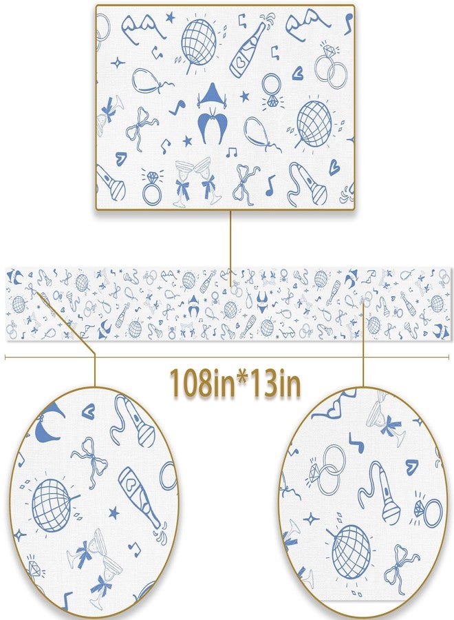 Pudodo Mamma Mia Table Runner Italian Themed Bachelorette Party Last Disco Wedding Bridal Shower Kitchen Dining Room Home Decoration (13" x 108") - Image 3