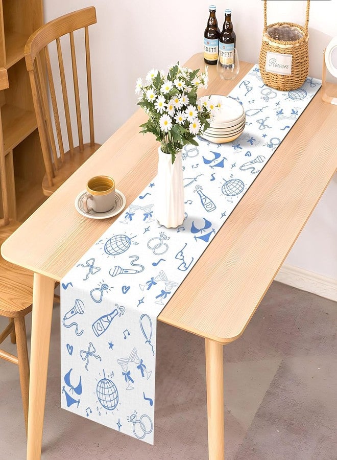 Pudodo Mamma Mia Table Runner Italian Themed Bachelorette Party Last Disco Wedding Bridal Shower Kitchen Dining Room Home Decoration (13" x 108") - Image 2