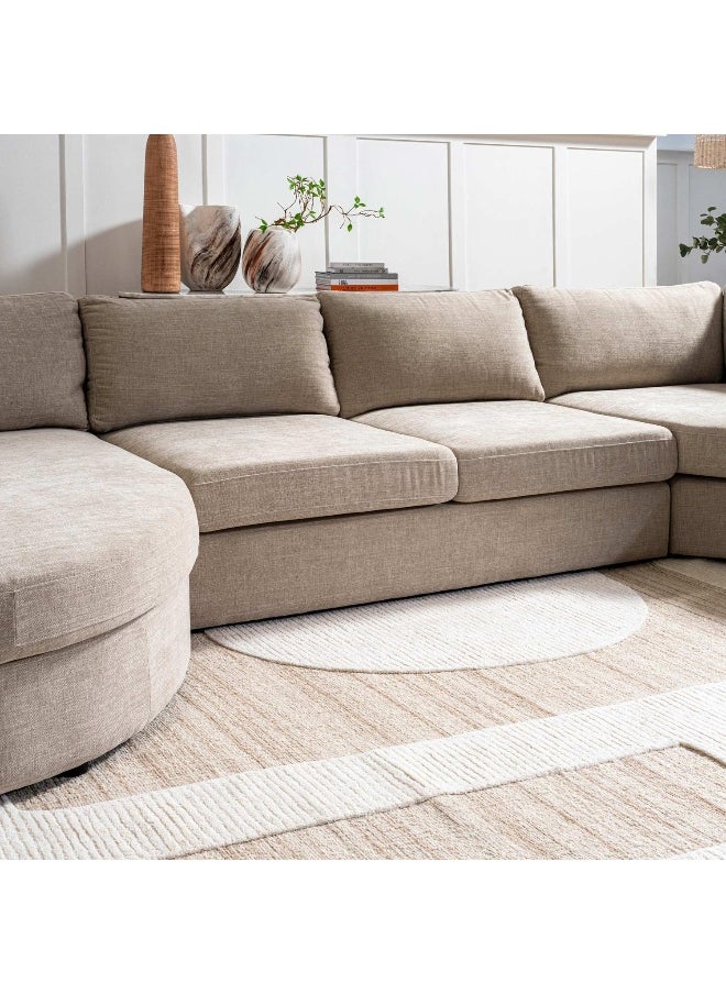 Pan Home Reem Armless Modular 2 Seater Sofa-Beige  - Image 4