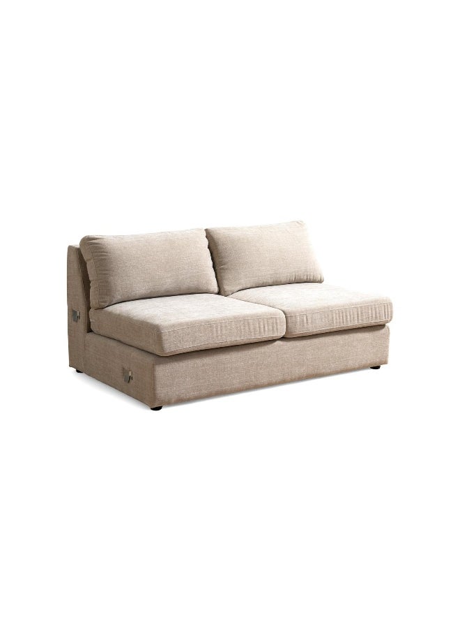 Pan Home Reem Armless Modular 2 Seater Sofa-Beige  - Image 5