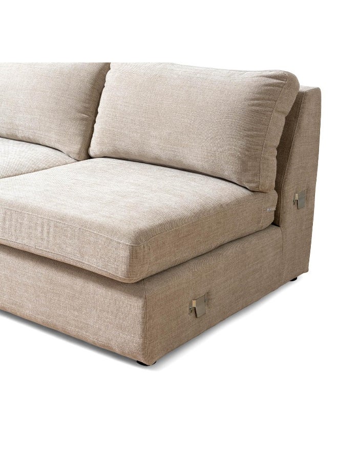 Pan Home Reem Armless Modular 2 Seater Sofa-Beige  - Image 1