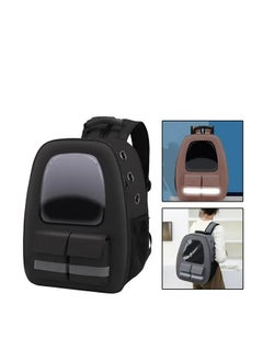 HAPPY PUSS Pet carrier backpack- breathable travel bag with adjustable shoulder straps, sturdy handles, side storage pockets and a padded back panel for small pets, cat and dog carrier. Black color  - Image 4
